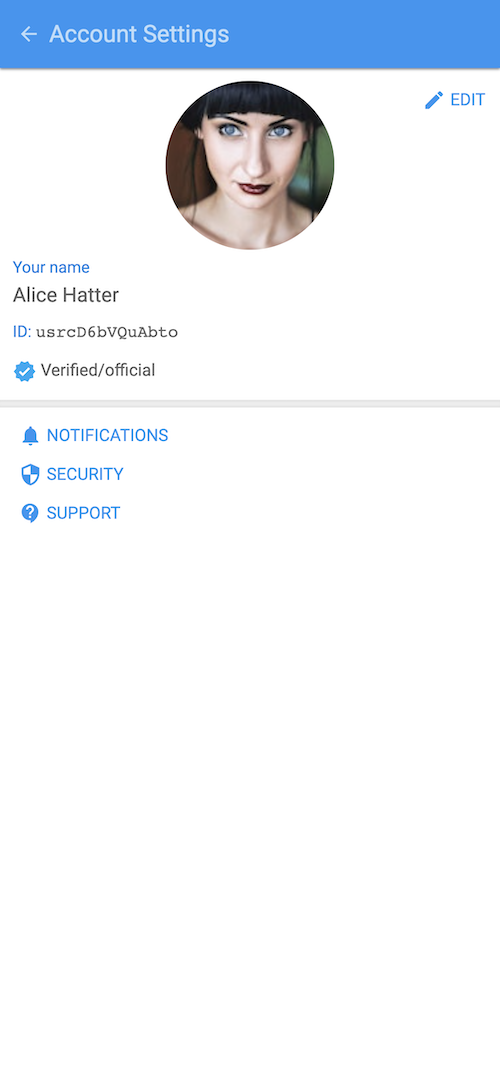 Mobile web: account settings